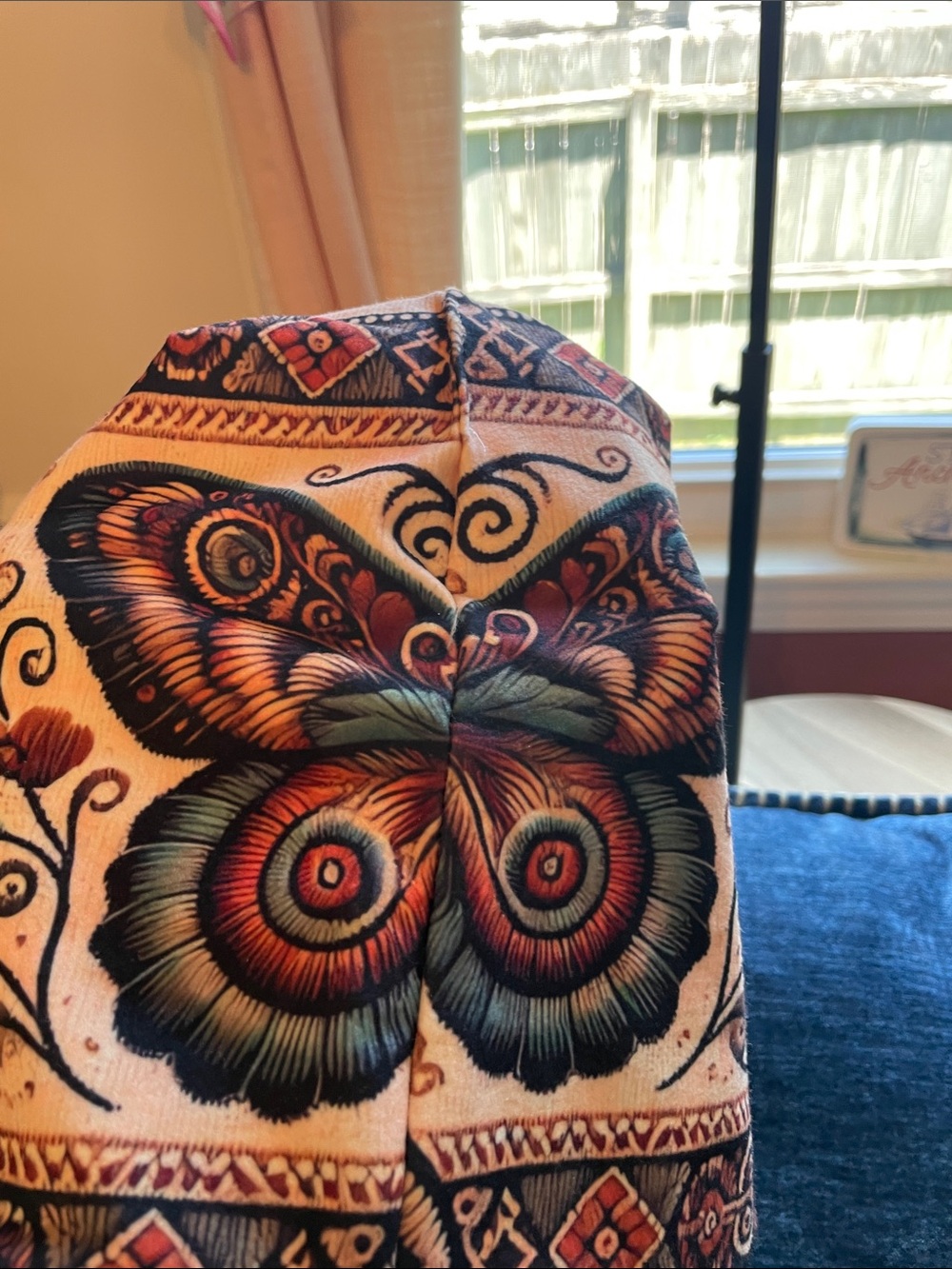 Butterfly Pattern Decorative Women’s Toboggan - Multicolor - Picture 3 of 9
